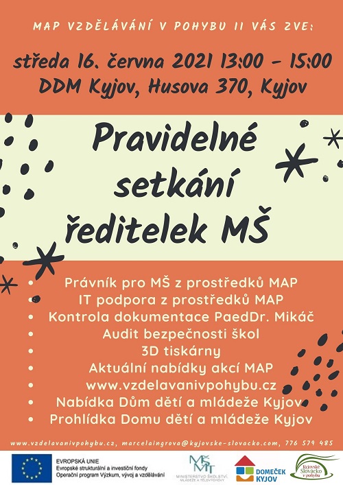 Pravidelné setkání ředitelek MŠ - DDM Kyjov